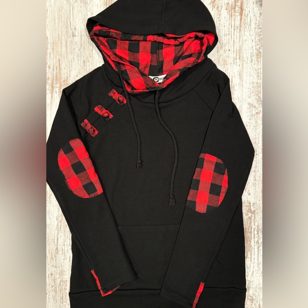 Rogue Society Buffalo Plaid Double Hooded Hoodie
